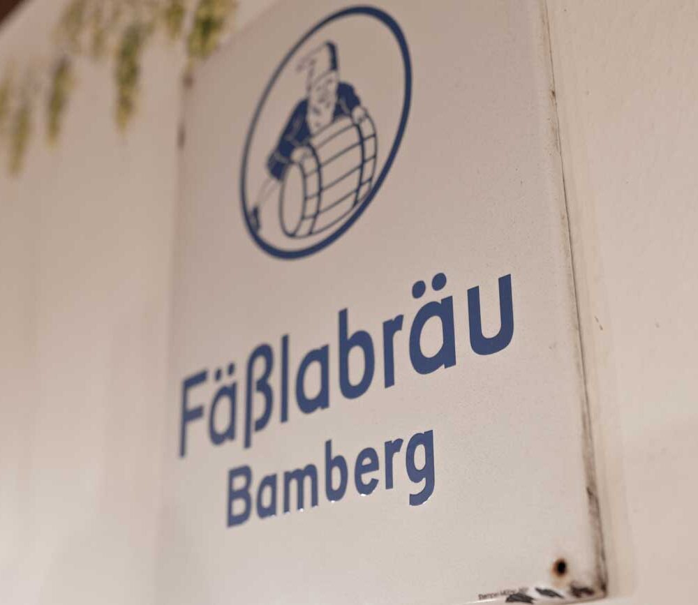 Altes Schild der Brauerei Fässle - Fäßlabräu Bamberg